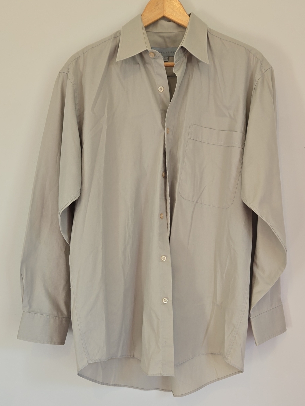Men's Classic Long-Sleeve Button-Down Shirt — Light Taupe 15 1/2 R